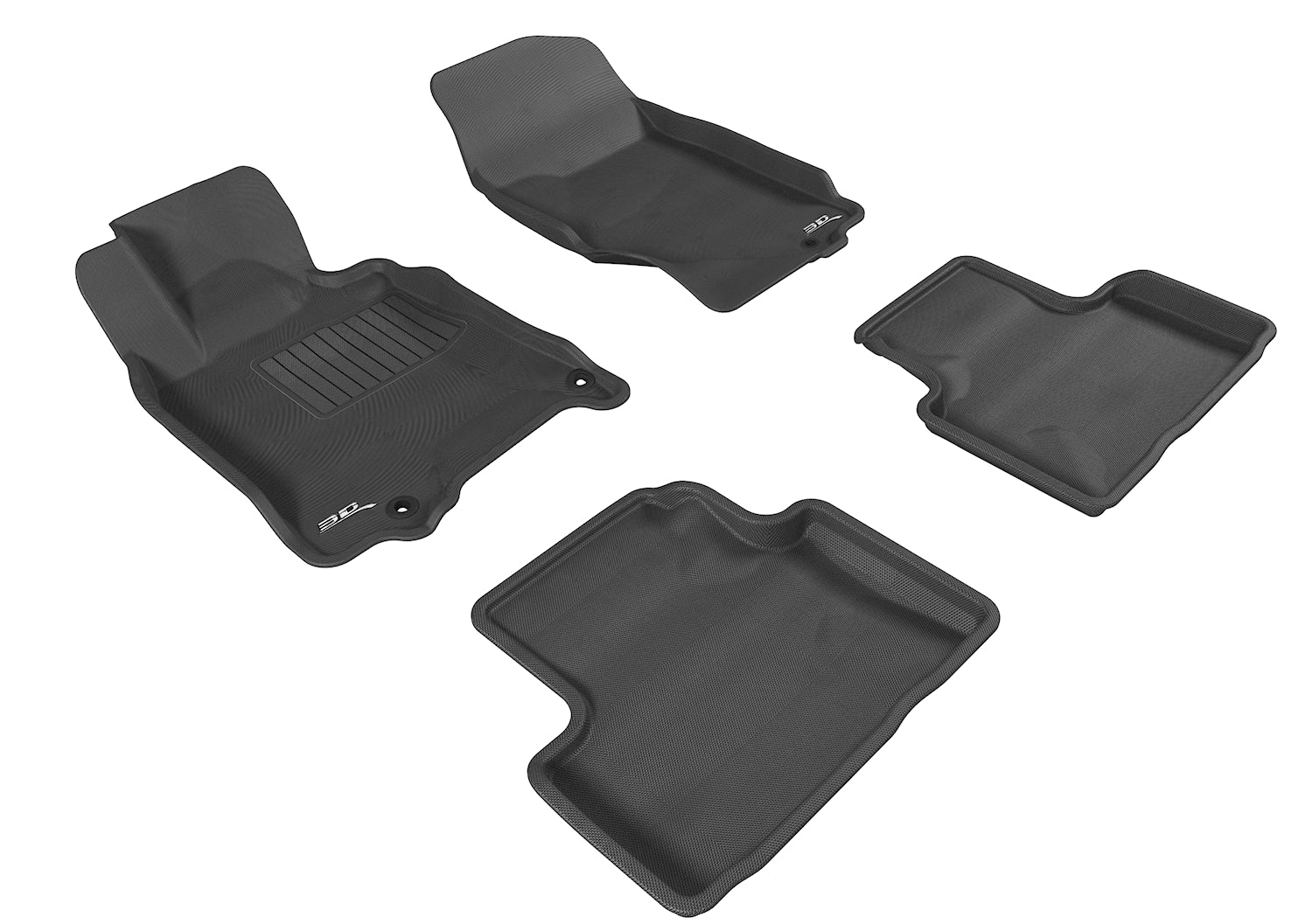 3D MAXpider |  2007 2015 INFINITI Q40/G35/37 SEDAN KAGU 1ST ROW 2ND ROW Floormats - BLACK - Carbon Fiber Embossed Pattern