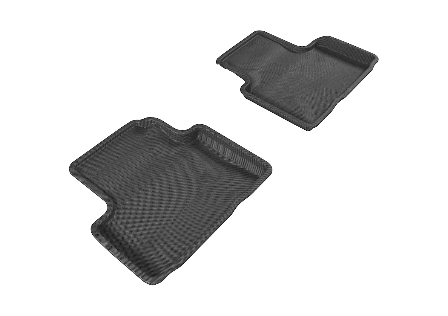 3D MAXpider |  2007 2015 INFINITI Q40/G35/37 SEDAN KAGU 2ND ROW Floormats - BLACK - Carbon Fiber Embossed Pattern