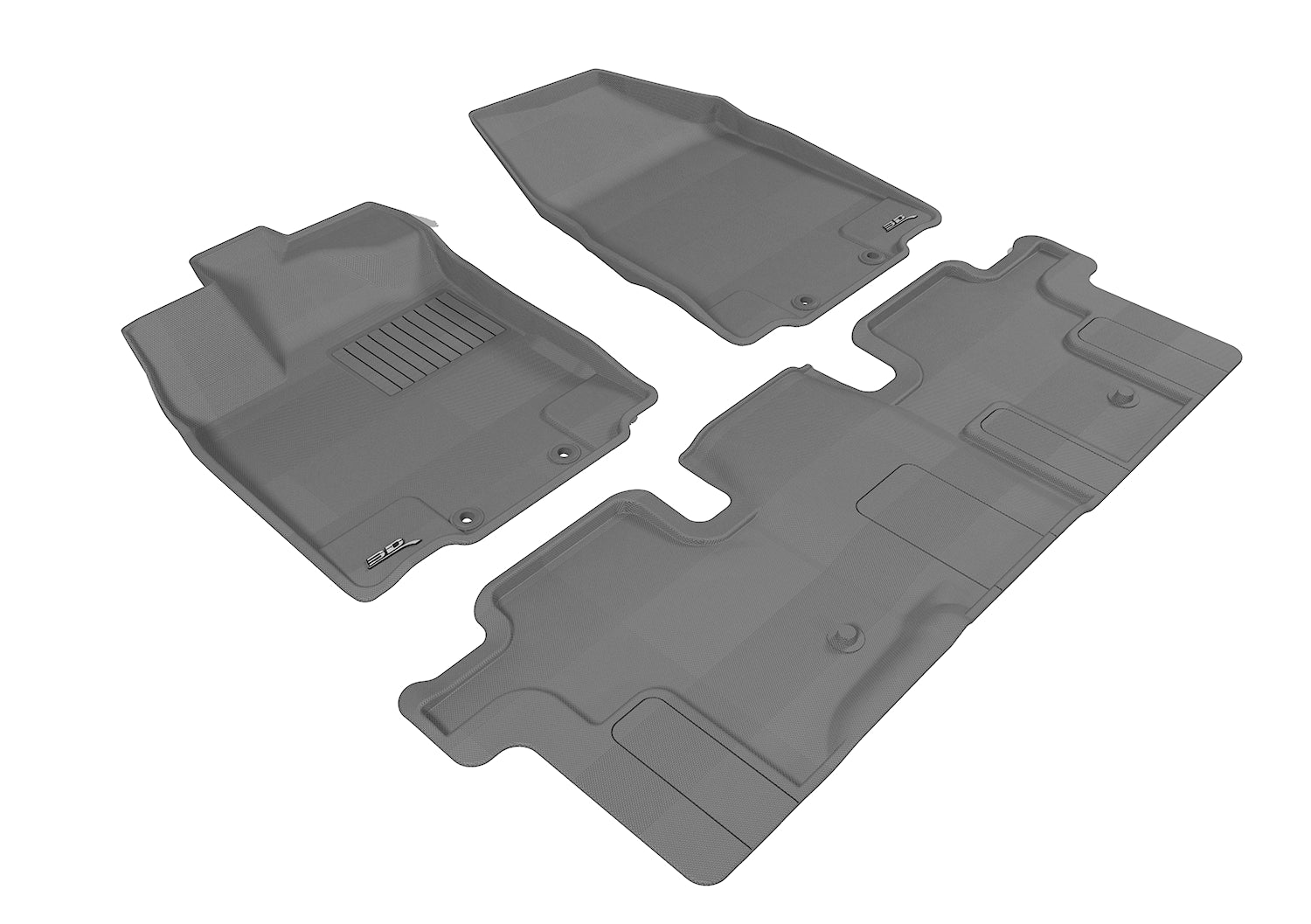 3D MAXpider |  2013 2020 INFINITI QX60/ JX KAGU 1ST ROW 2ND ROW Floormats - GRAY - Carbon Fiber Embossed Pattern