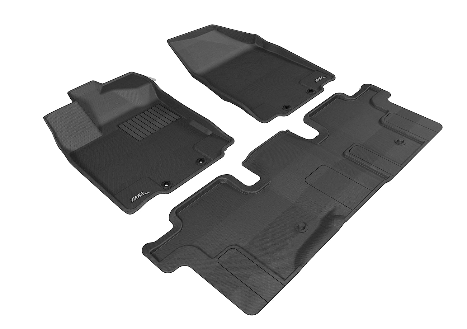 3D MAXpider |  2013 2020 INFINITI QX60/ JX KAGU 1ST ROW 2ND ROW Floormats - BLACK - Carbon Fiber Embossed Pattern