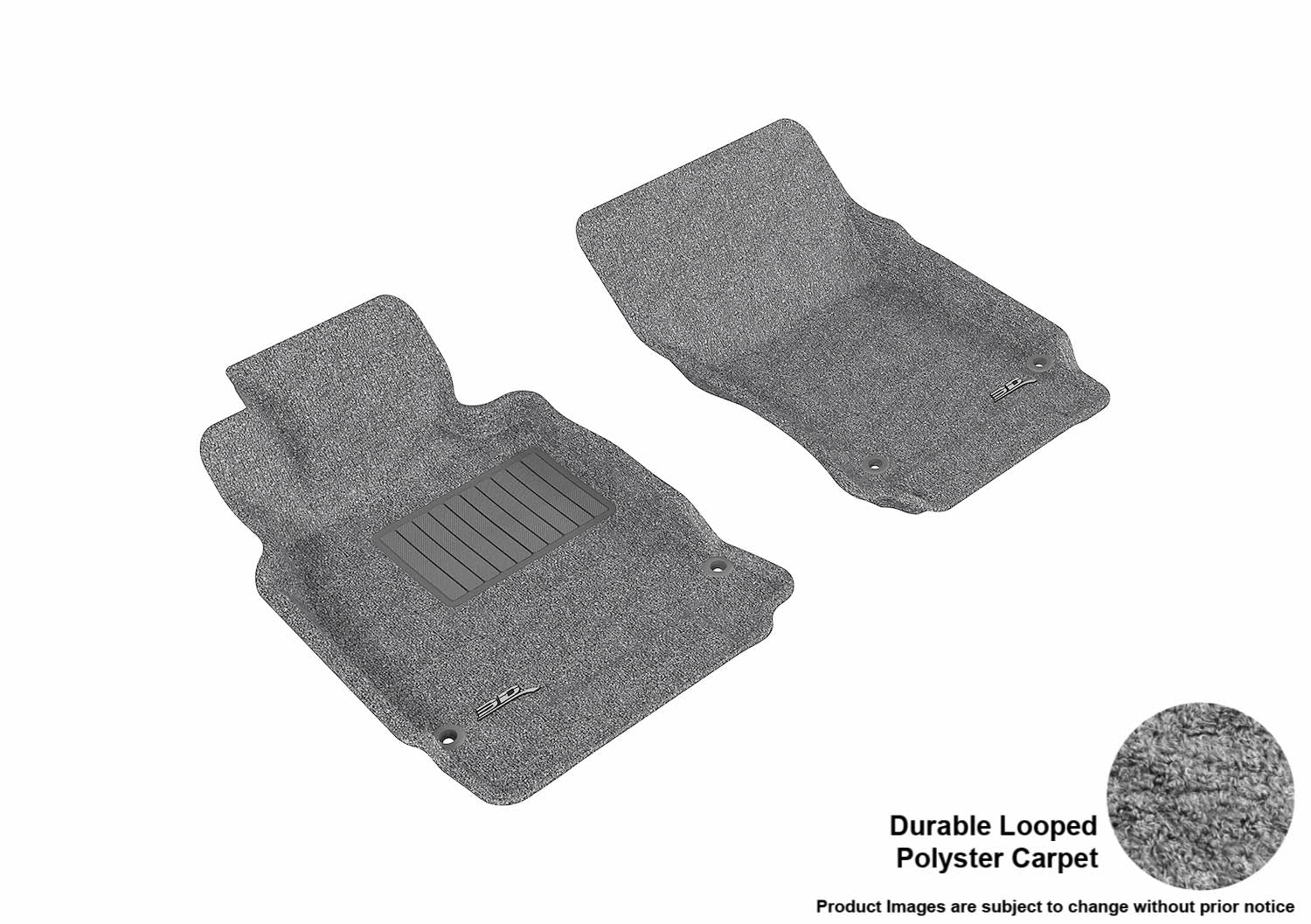 3D MAXpider |  2011 2020 INFINITI Q70/M37 CLASSIC 1ST ROW Floormats - GRAY - Deluxe Looped Polyester Carpet