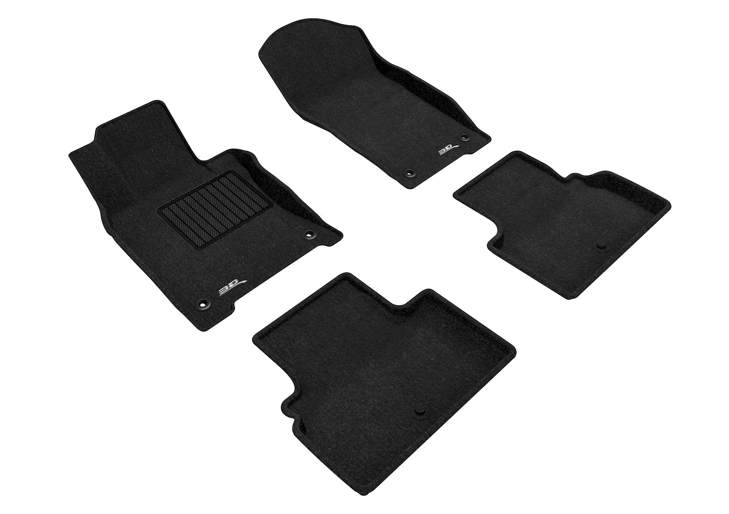 3D MAXpider |  2014 2024 INFINITI Q50 ELEGANT 1ST ROW 2ND ROW Floormats - BLACK - Woven PP