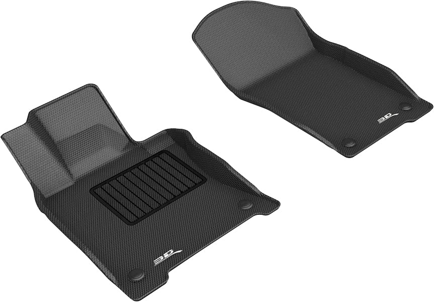 3D MAXpider |  2018 2024 INFINITI Q50 KAGU 1ST ROW Floormats - BLACK - Carbon Fiber Embossed Pattern