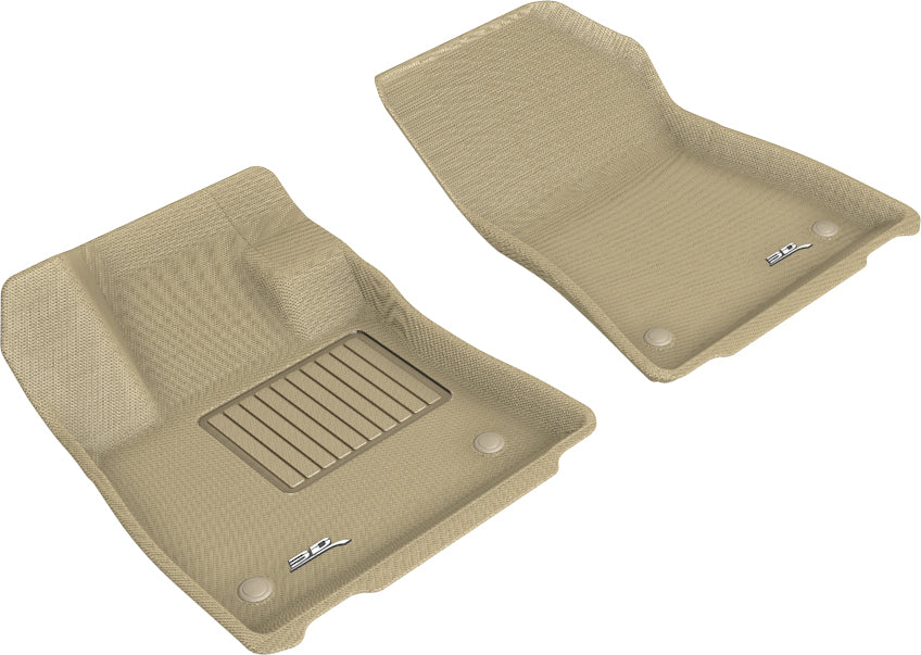 3D MAXpider |  2019 2022 INFINITI QX50 / QX55 KAGU 1ST ROW Floormats - TAN - Carbon Fiber Embossed Pattern