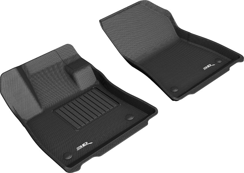 3D MAXpider |  2019 2023 INFINITI QX50 / QX55 KAGU 1ST ROW Floormats - BLACK - Carbon Fiber Embossed Pattern