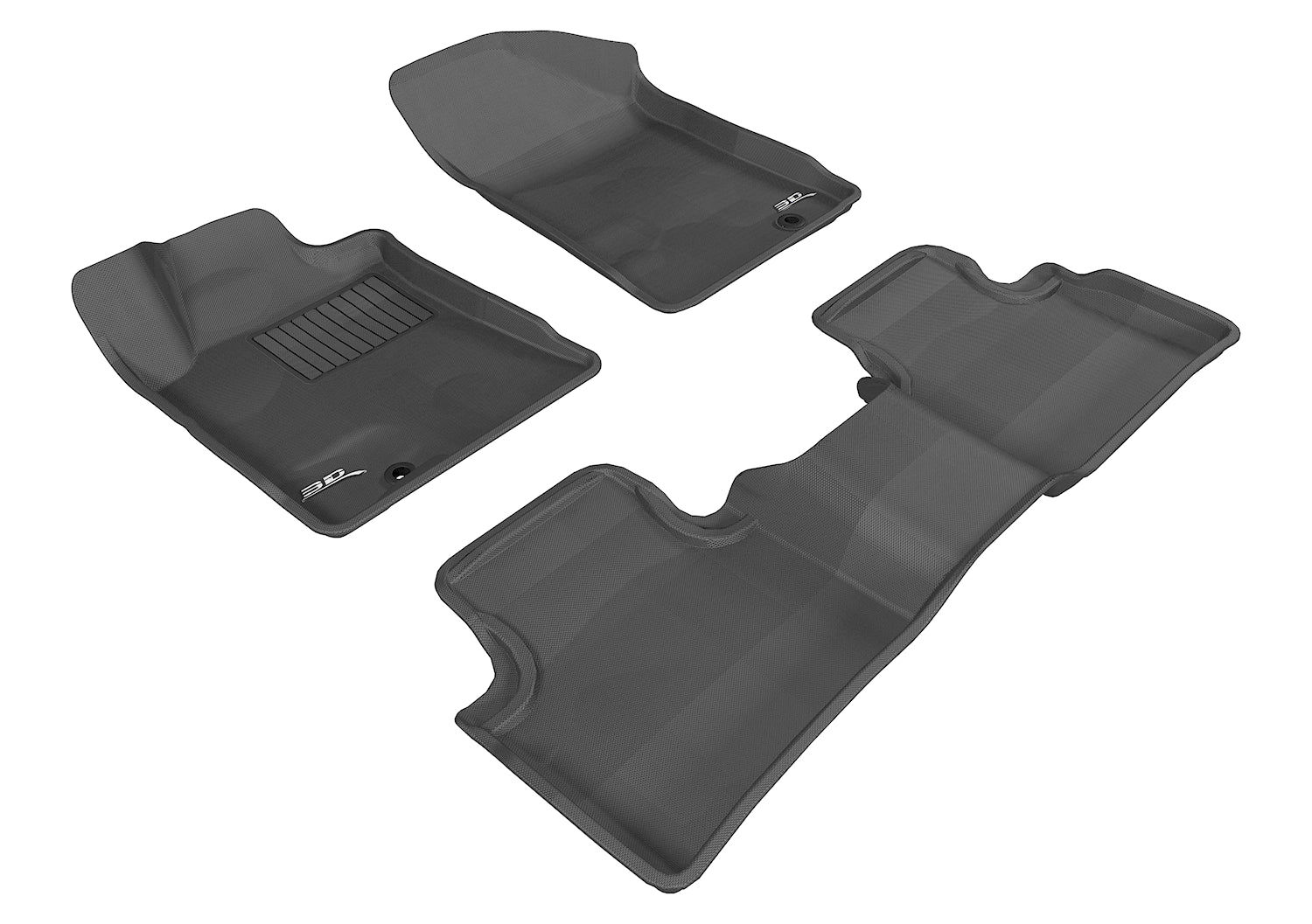 3D MAXpider |  2009 2014 NISSAN MAXIMA KAGU 1ST ROW 2ND ROW Floormats - BLACK - Carbon Fiber Embossed Pattern