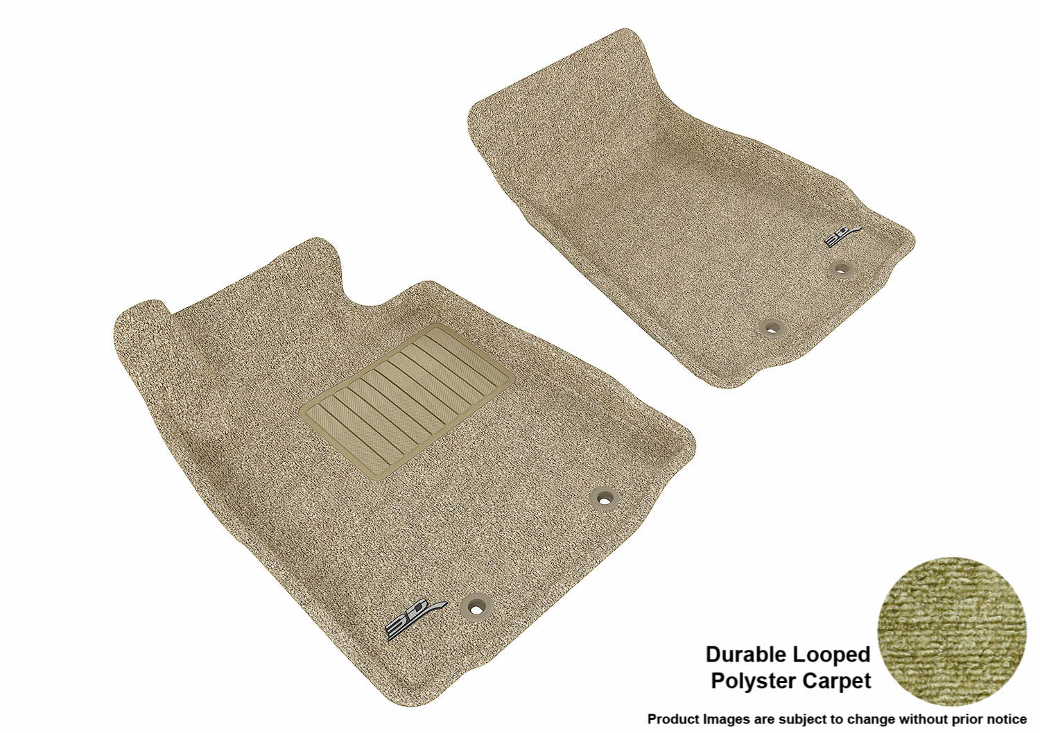 3D MAXpider |  2009 2020 NISSAN 370Z CLASSIC 1ST ROW Floormats - TAN - Deluxe Looped Polyester Carpet