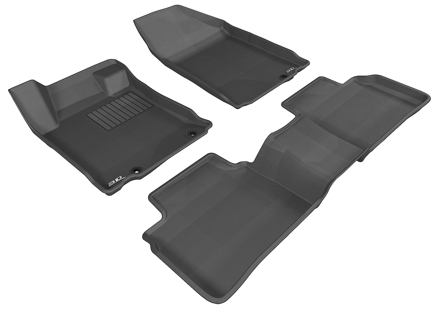 3D MAXpider |  2013 2013 NISSAN ALTIMA SEDAN KAGU 1ST ROW 2ND ROW Floormats - BLACK - Carbon Fiber Embossed Pattern