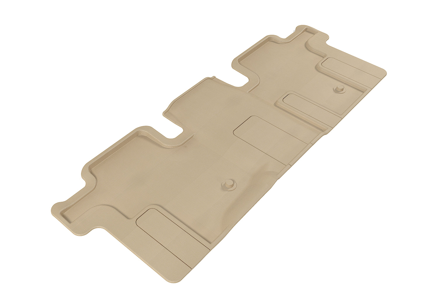 3D MAXpider |  2013 2020 NISSAN/INFINITI PATHFINDER/ QX60/ JX KAGU 2ND ROW Floormats - TAN - Carbon Fiber Embossed Pattern