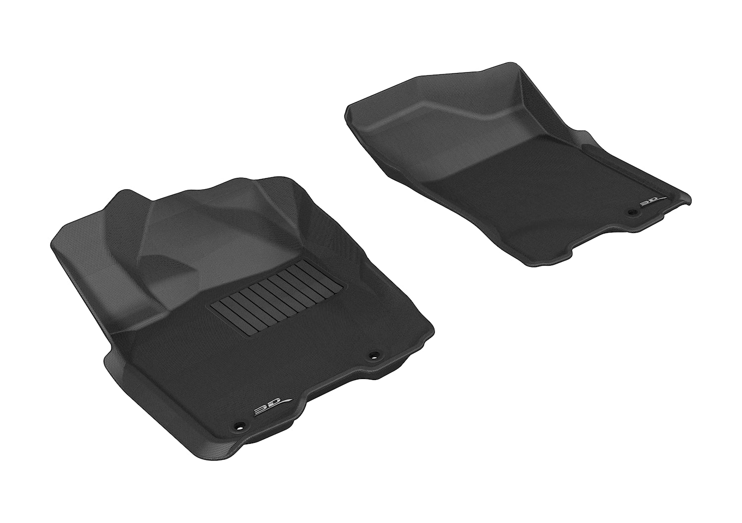 3D MAXpider |  2009 2015 NISSAN TITAN KING/ CREW CAB KAGU 1ST ROW Floormats - BLACK - Carbon Fiber Embossed Pattern