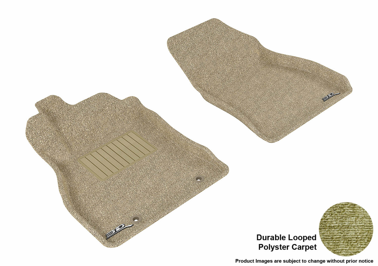 3D MAXpider |  2011 2018 NISSAN JUKE CLASSIC 1ST ROW Floormats - TAN - Deluxe Looped Polyester Carpet