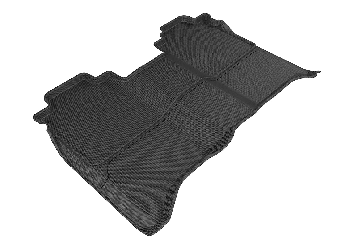 3D MAXpider |  2016 2023 NISSAN TITAN CREW CAB KAGU 2ND ROW Floormats - BLACK - Carbon Fiber Embossed Pattern