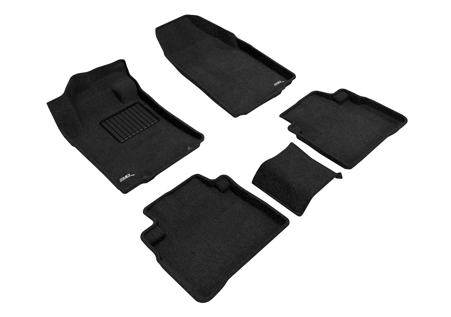 3D MAXpider |  2016 2022 NISSAN MAXIMA ELEGANT 1ST ROW 2ND ROW Floormats - BLACK - Woven PP