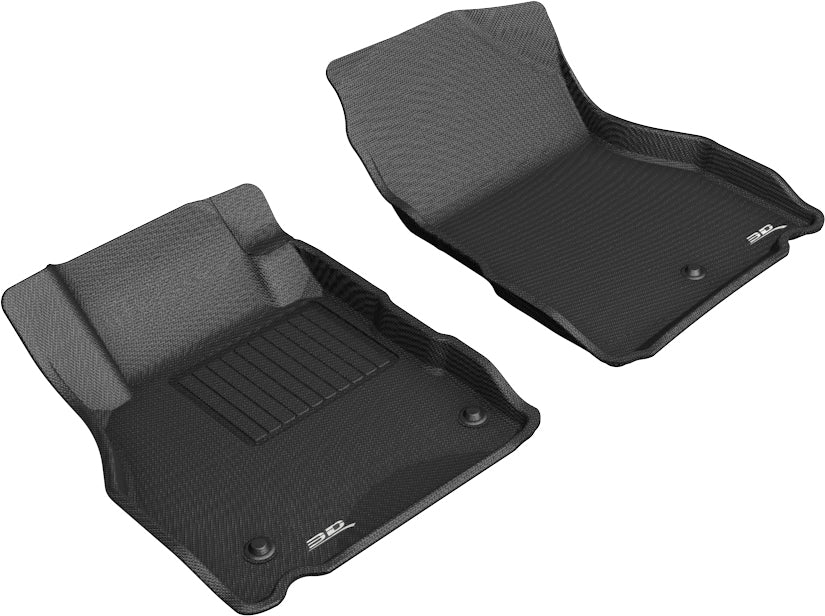 3D MAXpider |  2018 2023 NISSAN KICKS KAGU 1ST ROW Floormats - BLACK - Carbon Fiber Embossed Pattern