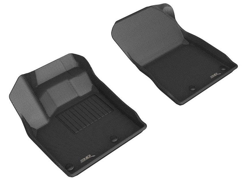 3D MAXpider |  2021 2022 NISSAN ROGUE KAGU 1ST ROW Floormats - BLACK - Carbon Fiber Embossed Pattern