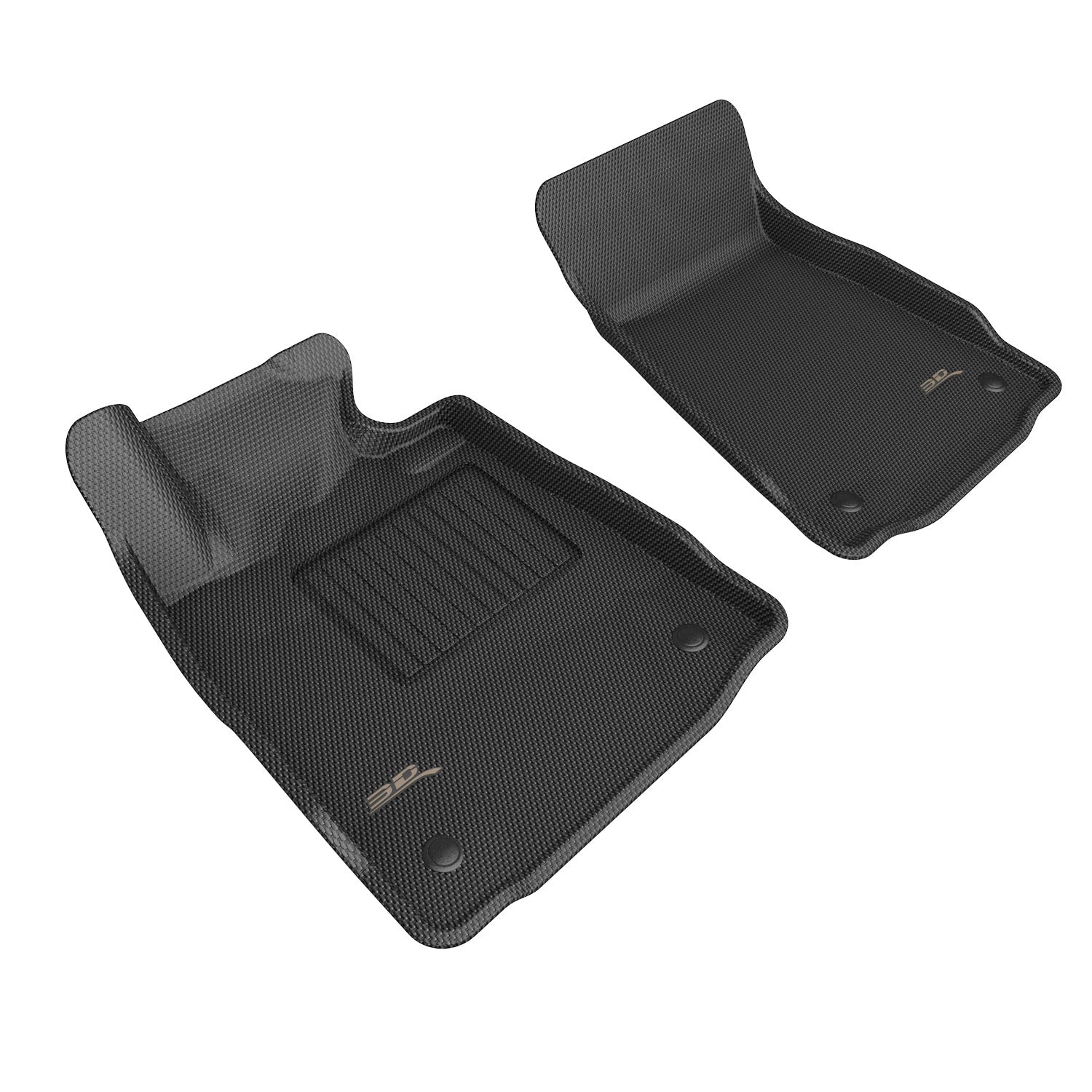 3D MAXpider |  2022 2023 NISSAN Z KAGU 1ST ROW Floormats - BLACK - Carbon Fiber Embossed Pattern