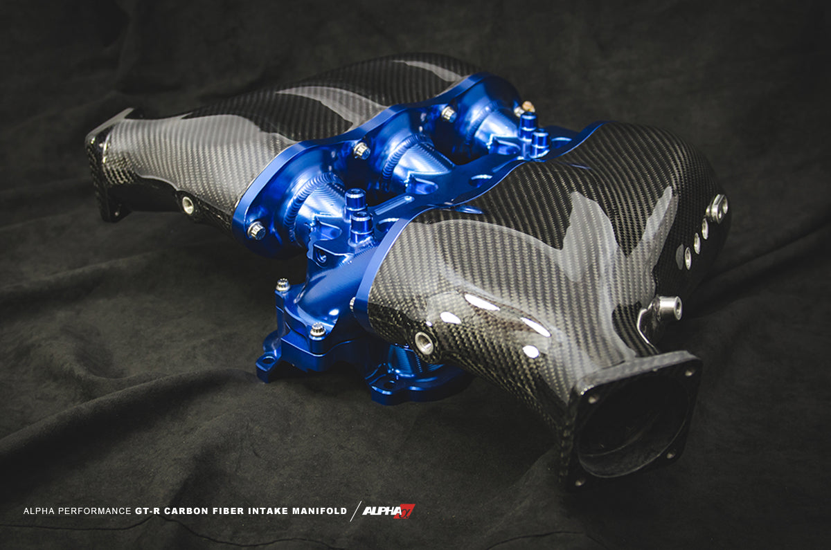 AMS Performance 2009+ Nissan GT-R R35 Alpha Carbon/Billet Intake Manifold w/Secondary Fuel Rail