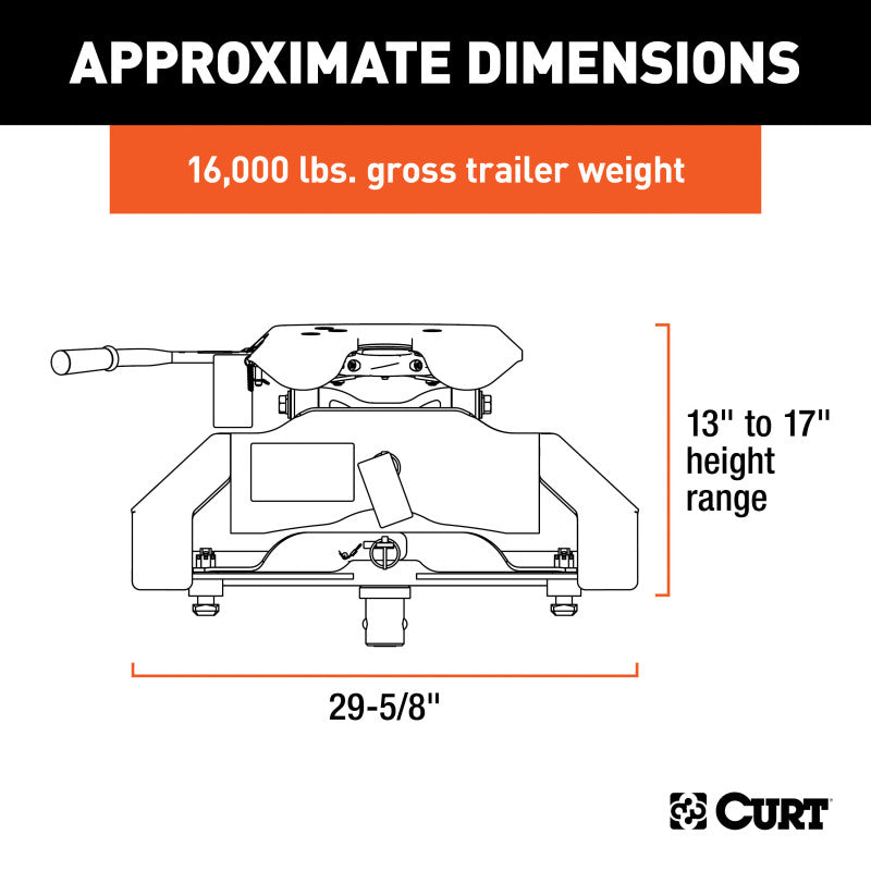 Curt A16 5th Wheel Hitch w/Nissan Titan XD Puck System Legs