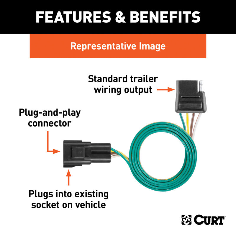 Curt 11-11 Nissan Pathfinder Custom Wiring Connector (4-Way Flat Output)