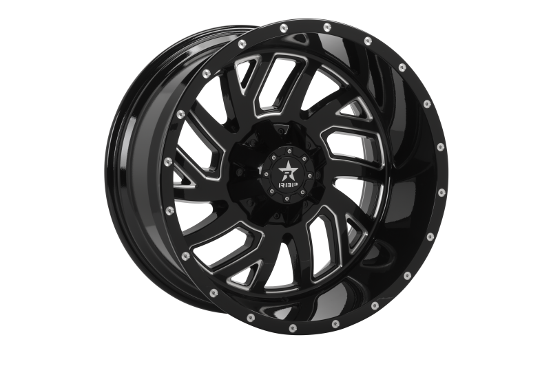 RBP 65R Glock 22x12 6x139.7 BP / 4.75 BS / -44mm Offset 78mm CB Gloss Black w/Machined Grooves Wheel