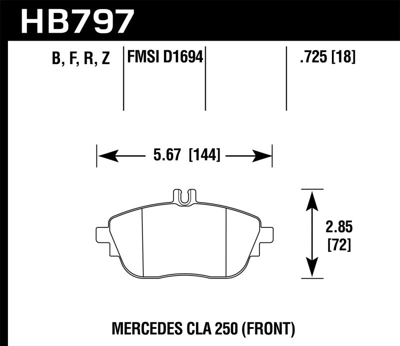 Hawk 17+ Infiniti QX30 HPS Street Front Brake Pads