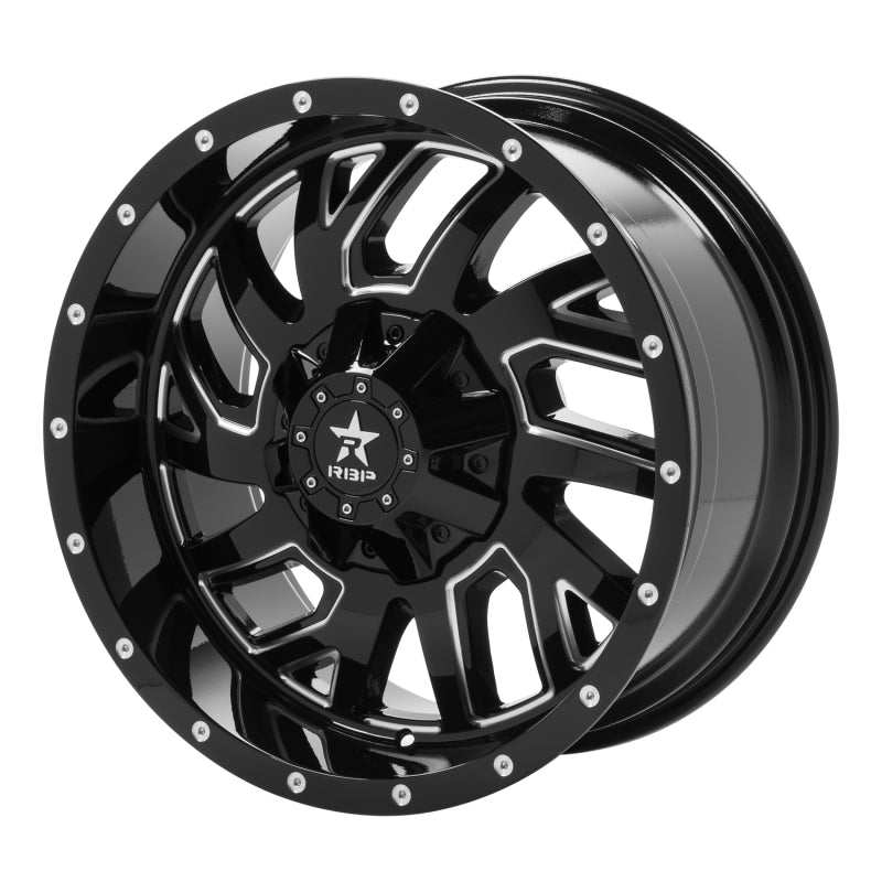 RBP 65R Glock 20x10 6x139.7 BP / 6 BS / 10mm Offset 78mm CB Gloss Black w/Machined Grooves Wheel