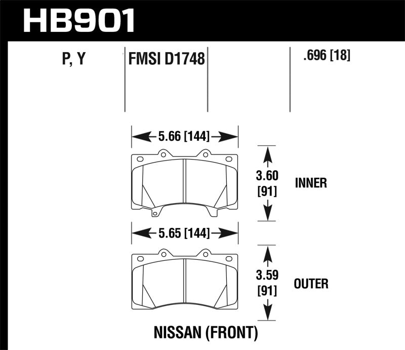 Hawk 11-13 Infiniti QX56 / 14-17 Infiniti QX80 LTS Street Rear Brake Pads