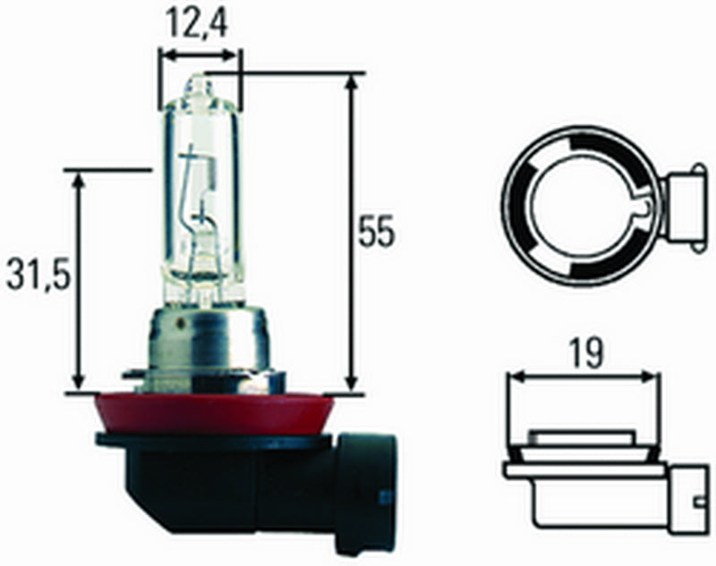 Hella H9 12V/65W Haologen Single Bulb