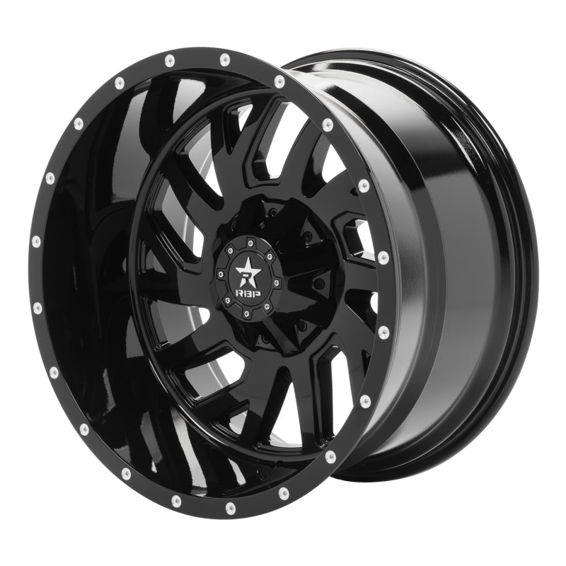 RBP 65R Glock 22x12 6x139.7 BP / 4.75 BS -44mm Offset 78mm CB (Hub Centric) Gloss Black Wheel