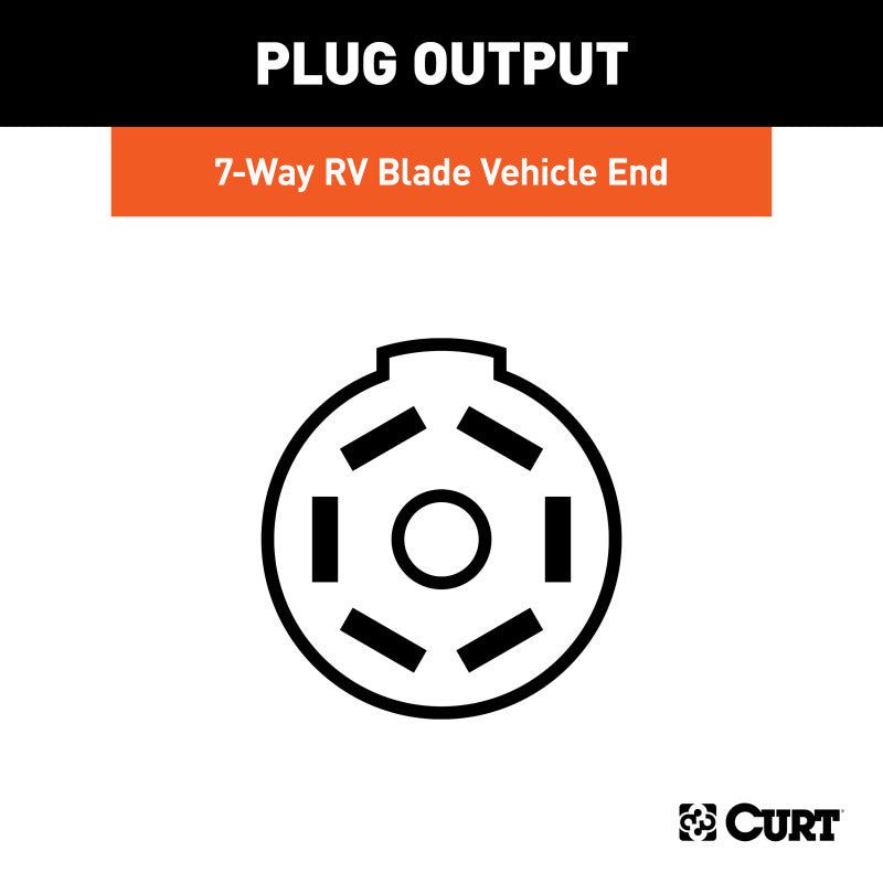 Curt Nissan Titan 7ft Wiring Harness Extension (Adds 7-Way RV Blade to Truck Bed)