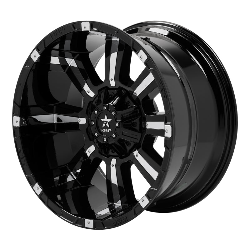 RBP 94R 22x12 6x139.7 BP / 4.75 BS -44mm Offset 78mm CB (Hub Centric) Black w/Chrome Inserts Wheel