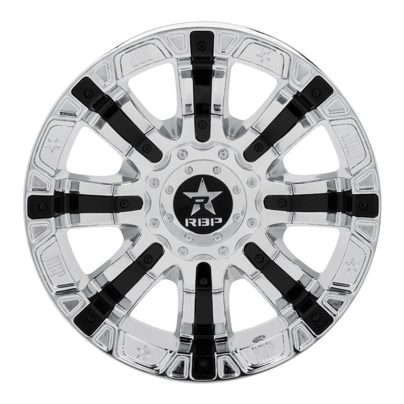 RBP 94R 17x9.0 6x139.7 BP / 5.5 BS 10mm Offset 78mm CB (Hub Centric) Chrome w/Black Inserts Wheel