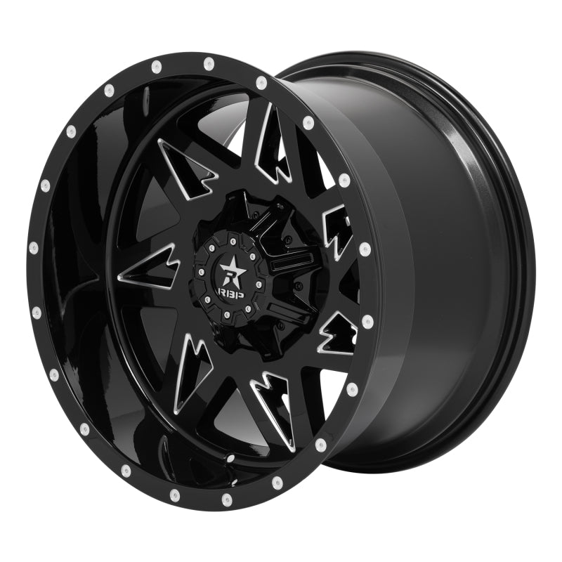 RBP 71R Avenger 20x10 6x139.7 BP / 6 BS / 10mm Offset 78mm CB Gloss Black w/Machined Grooves Wheel