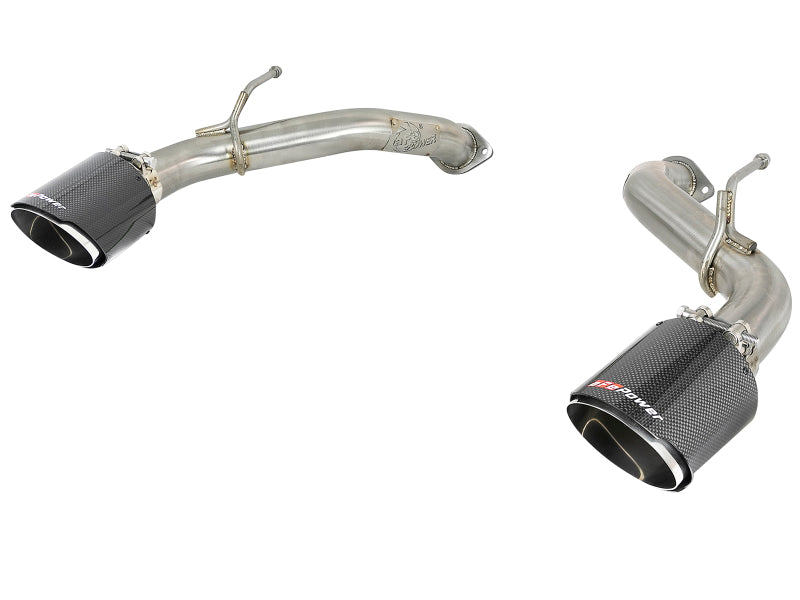 aFe POWER Takeda 2.5in 304 SS Axle-Back Exhaust w/ Carbon Fiber Tips 17+ Infiniti Q60 V6-3.0L (tt)