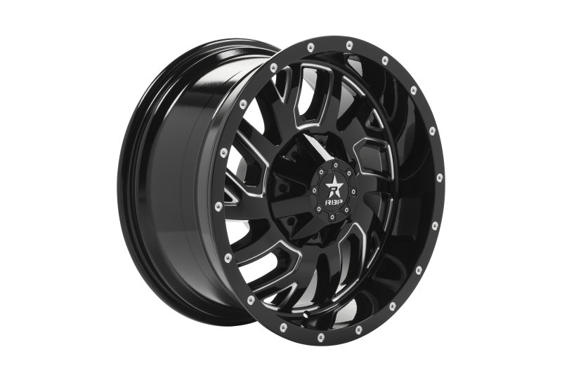 RBP 65R Glock 20x10 6x139.7 BP / 6 BS / 10mm Offset 78mm CB Gloss Black w/Machined Grooves Wheel