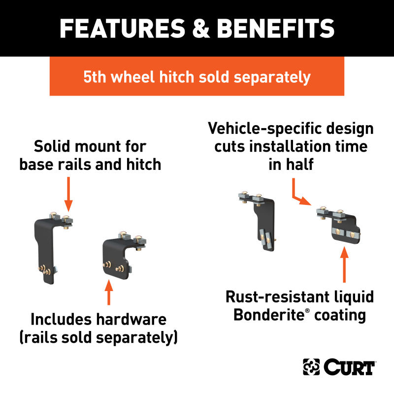 Curt 04-15 Nissan Titan Custom 5th Wheel Brackets