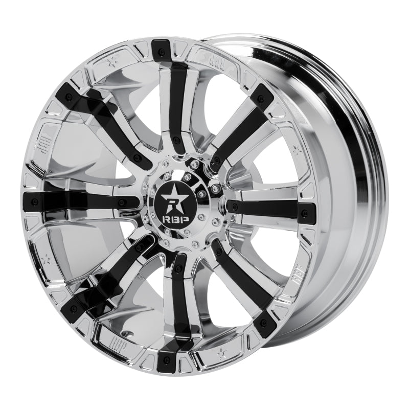 RBP 94R 20x10 6x139.7 BP / 6 BS 10mm Offset 78mm CB (Hub Centric) Chrome w/Black Inserts Wheel