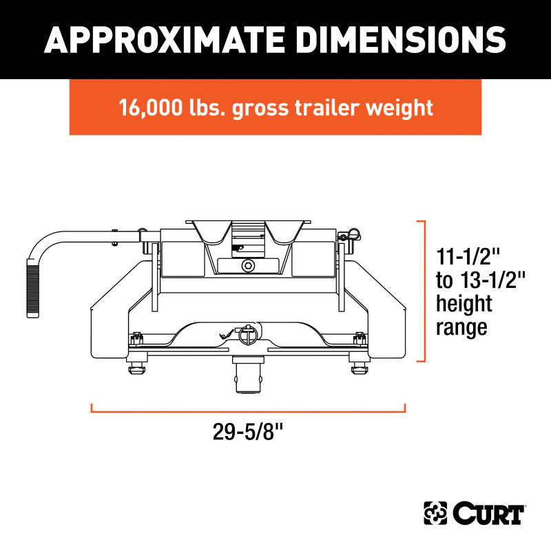 Curt E16 5th Wheel Hitch w/Nissan Titan XD Puck System Legs