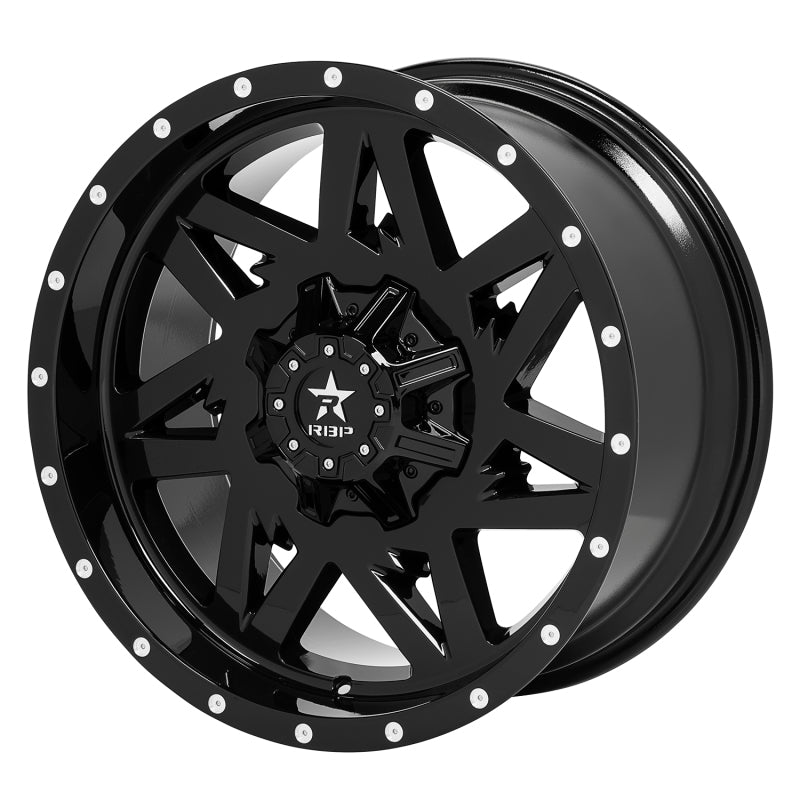 RBP 71R Avenger 20x10 6x139.7 BP / 6 BS 10mm Offset 78mm CB (Hub Centric) Gloss Black Wheel