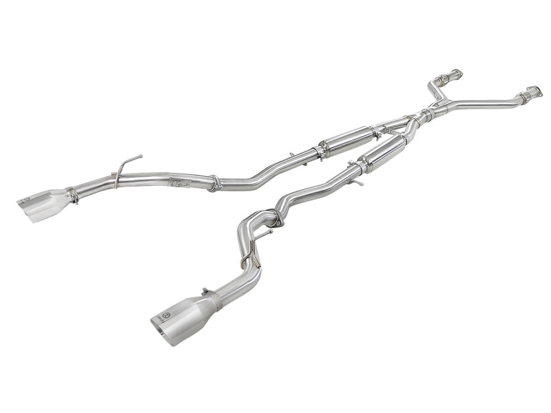 aFe POWER Takeda 2.5in 304 SS CB Exhaust w/ Polished Tips 17+ Infiniti Q60 V6-3.0L (tt)