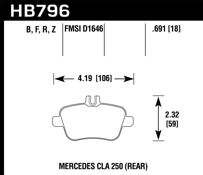 Hawk 14-17 Mercedes-Benz CLA 250 HPS 5.0 Rear Brake Pads