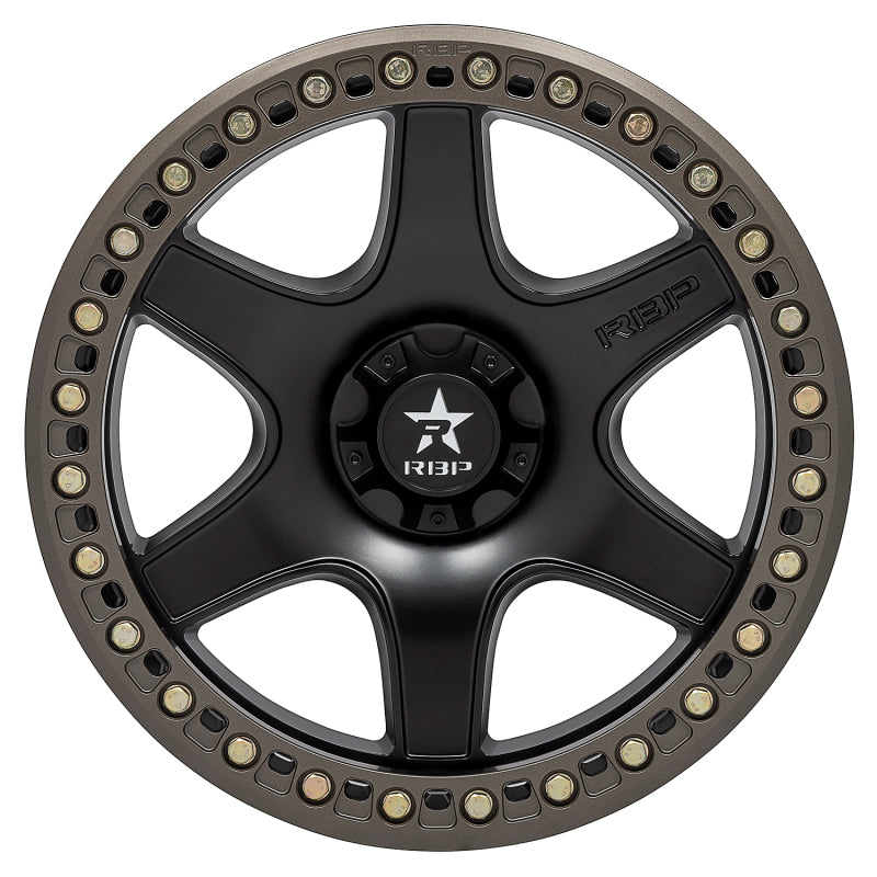 RBP 50R Cobra 20x9.0 6x139.7 BP / 5.5 BS 10mm Offset 78mm CB (Hub Centric) Black w/Bronze Ring Wheel