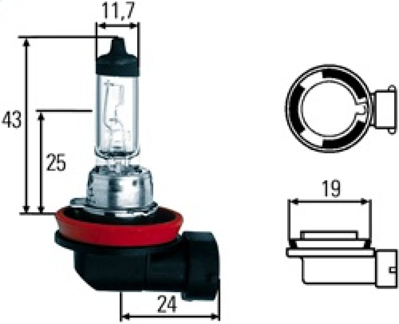 Hella H9 12V/65W Haologen Single Bulb