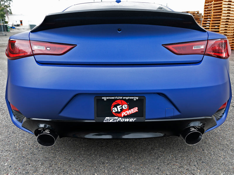 aFe POWER Takeda 2.5in 304 SS Axle-Back Exhaust w/ Black Tips 17+ Infiniti Q60 V6-3.0L (tt)