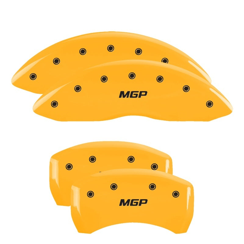 MGP 4 Caliper Covers Engraved Front & Rear MGP Yellow Finish Black Char 2005 Nissan 350Z