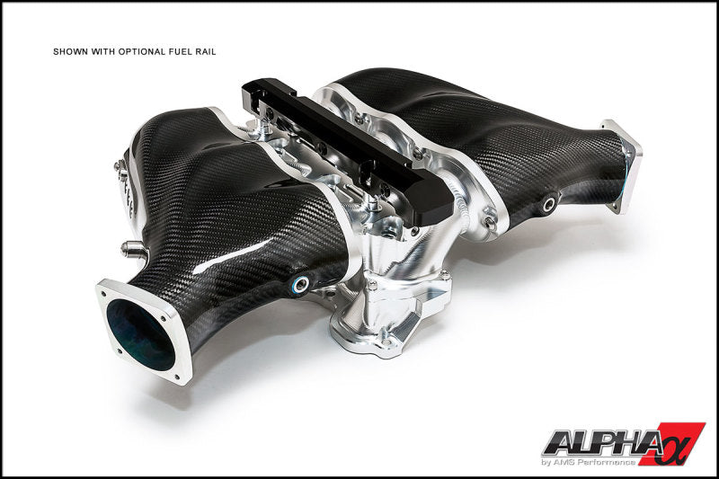 AMS Performance Nissan GT-R Alpha Carbon Fiber/Billet Intake Manifold w/Std Fuel Rail - Clear