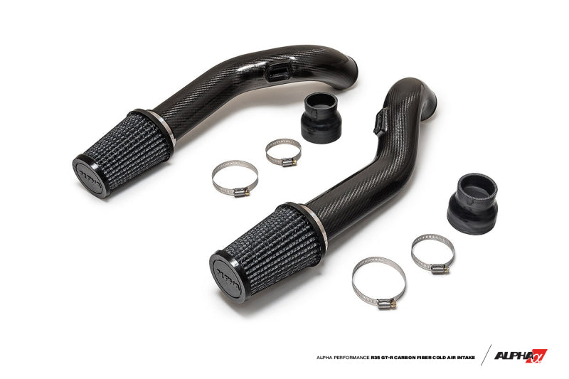 AMS Performance Nissan GT-R R35 (CBA/DBA) Alpha Carbon Fiber Intake Pipes for Stock Turbos