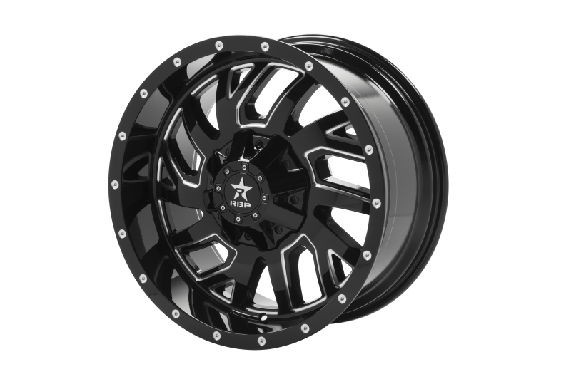 RBP 65R Glock 20x10 6x139.7 BP / 6 BS / 10mm Offset 78mm CB Gloss Black w/Machined Grooves Wheel