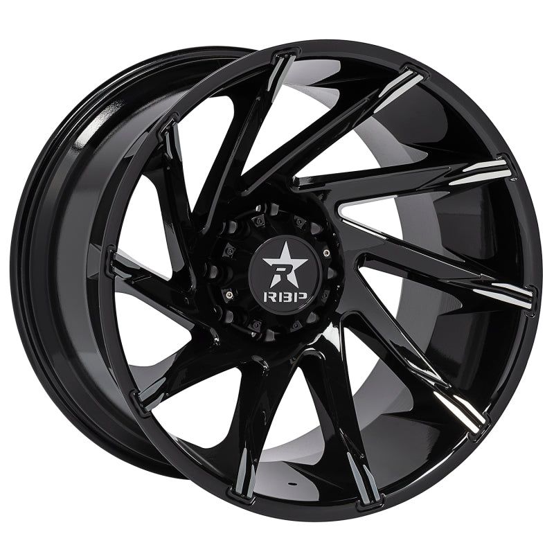 RBP 77R Spike 20x10 6x139.7 BP / 5.5 BS / 0mm Offset 78mm CB Gloss Black w/Machined Accent Wheel