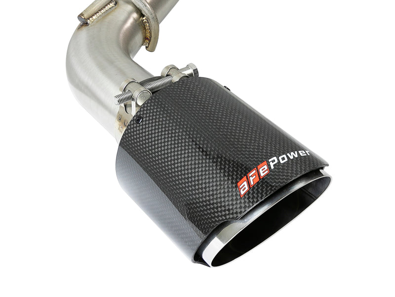 aFe POWER Takeda 2.5in 304 SS CB Exhaust w/ Carbon Fiber Tips 17+ Infiniti Q60 V6-3.0L (tt)